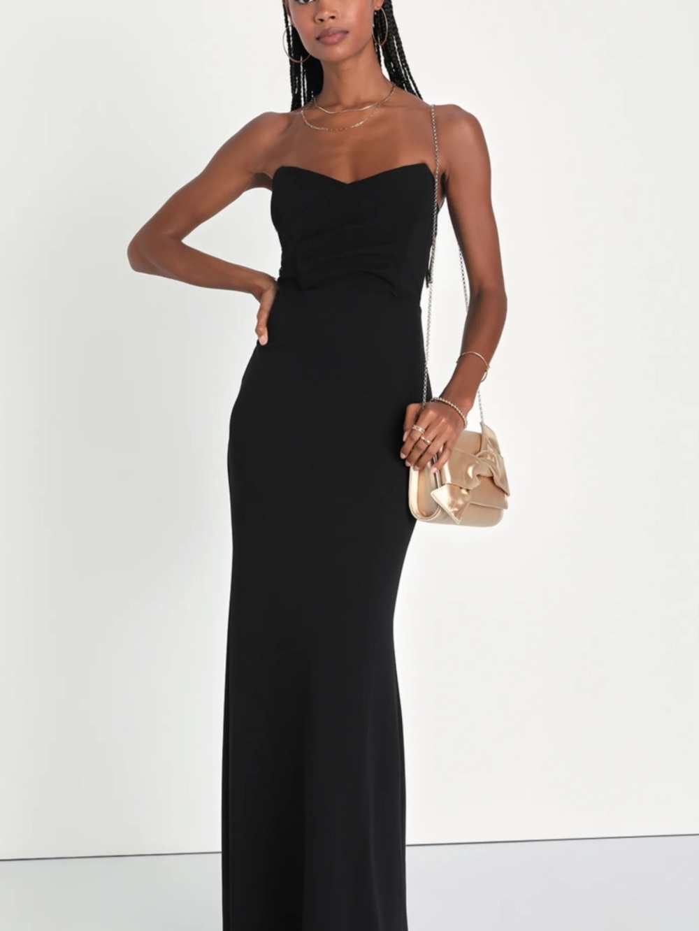 New Lulus Iconic Arrival Strapless Bustier Mermaid Maxi Fitted Gown Sz Small